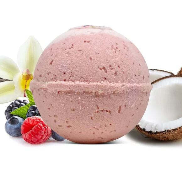 "Birthday Cake" Organic Bath Bomb in kraft box - 5 oz - Picture 2 of 7